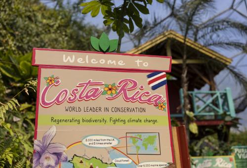 Signage for our Eco Lodge Exhibit in our Rainforest Biome